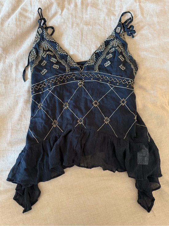 Urban Outfitters Tops - UO Black Beaded Flutter Top